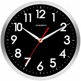 AKCISOT 10Inch Wall Clock  （Silver- Blcak ）