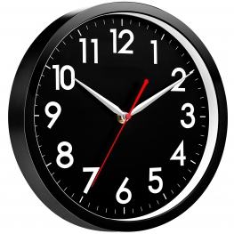 AKCISOT 12 Inch Wall Clock（Black Black）