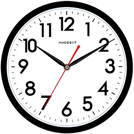 AKCISOT 10 Inch Wall Clock （Blcak-White ）