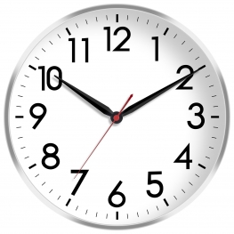AKCISOT 16 Inch Wall Clock (Silver)
