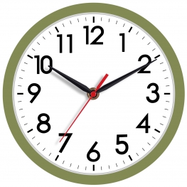 AKCISOT 8 Inch Wall Clock(Olive Green)